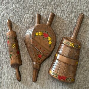 Vintage Hand Painted Ceramic Wall Decor Sighed K.Mc. 1973